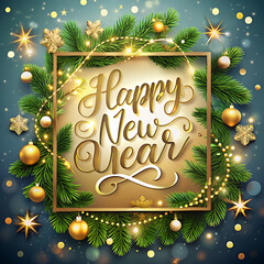 New Year greeting card mockup