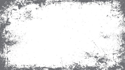 Distressed grunge texture border overlay with rough gray and white abstract pattern vector