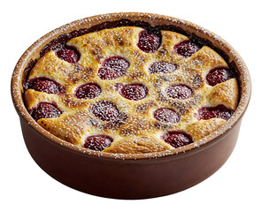 Clafoutis aux cerises &mdash; French cherry dessert, transparent background, PNG