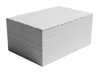 White stack of blank paper office space product isolated on transparent background