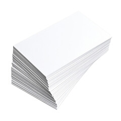 Stack of blank white business cards fanned out for a mockup. Isolated on transparent background
