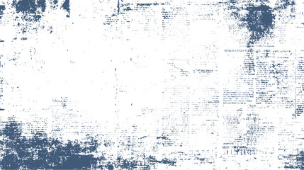 Fototapeta premium Faded blue distressed newspaper texture with scattered ink spots and grunge effect vintage