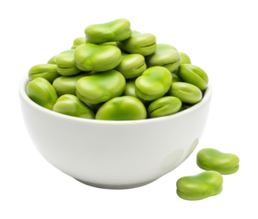 Harvesting green fava beans kitchen food isolated on transparent background