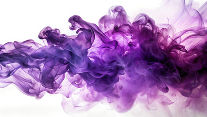 Purple smoke on white background