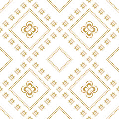 Abstract Modern Gold Flower Pattern Background. Seamless. Vector Illustration. Wallpaper