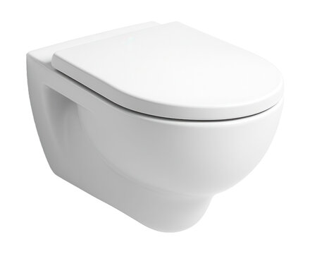 Sleek wall-mounted toilet with dual-flush, perfect for eco-friendly guest bathrooms.