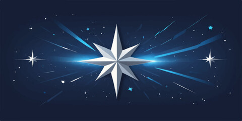 Abstract blue star burst vector illustration of a starry night sky design for a bright holiday celebration