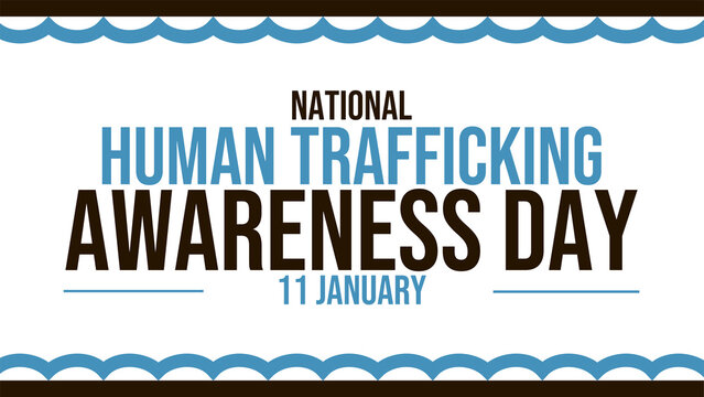 National Human Trafficking Awareness Day banner design in clean and modern style on white background, perfect for awareness campaigns