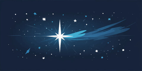 Abstract background with starry night sky and winter holiday celebration design