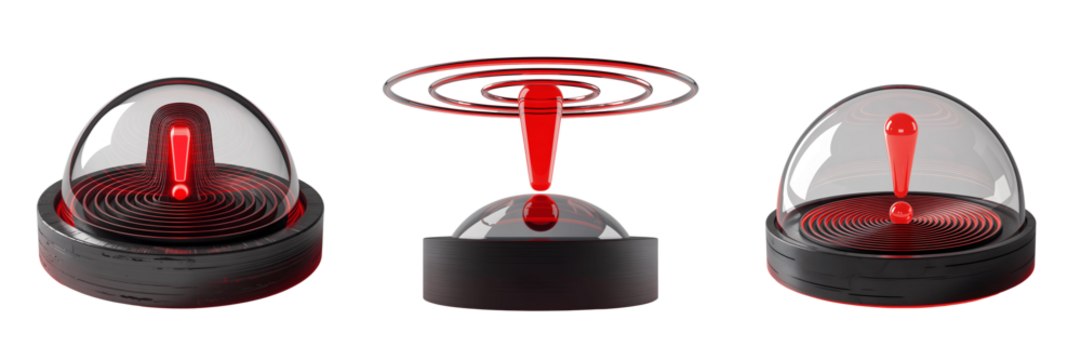 A Set For Alarm system with exclamation mark isolated on transparent background - Powered by Adobe