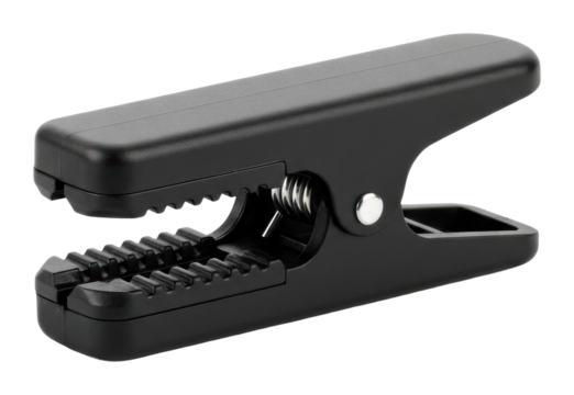 Essential black clip tool for crafts office and home use isolated on transparent background