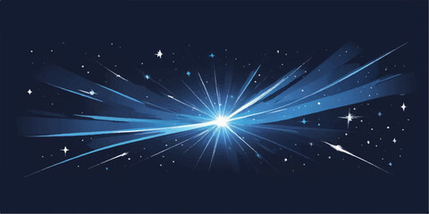 Abstract blue background with glowing stars for a bright, magical holiday design