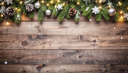 Christmas decoration display cozy wooden background festive content natural atmosphere close-up view seasonal concept for holiday cheer and celebrations