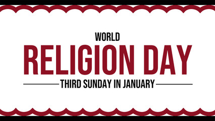 World Religion Day banner design in clean and modern style on white background, perfect for unity and peace awareness posts
