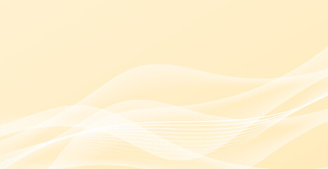 Modern White Wave Line Pattern on Beige Background. Abstract Business Wallpaper. Vector Illustration