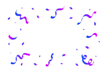 Colorful Confetti and Ribbon Falling on Transparent Background. Festive Celebrations. Wallpaper. Vector Illustration