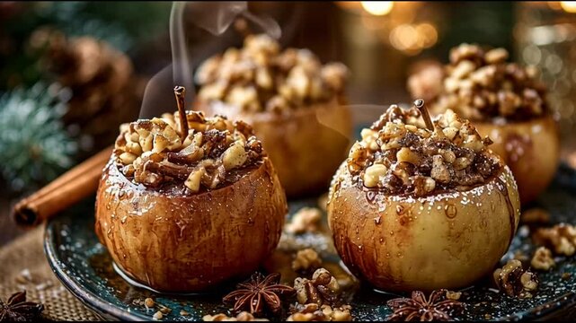 Baked Apples Filled With Cinnamon And Nuts