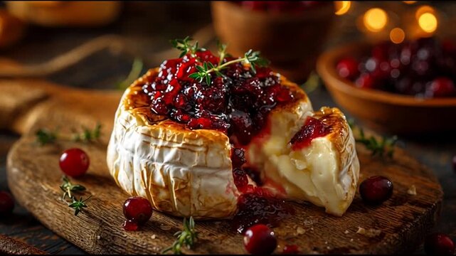 Baked Brie Cheese With Cranberry Sauce Cozy