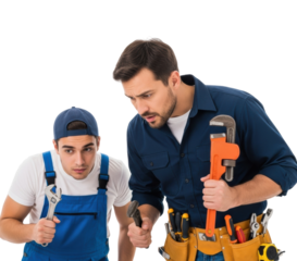 Plumbing repair tips workshop instructional video isolated on transparent background