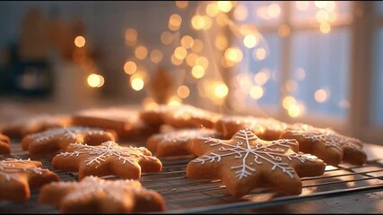 Freshly Baked Gingerbread Cookies Soft Warm Lights