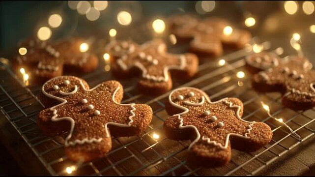 Freshly Baked Gingerbread Cookies Soft Warm Lights