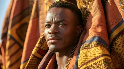 A contemplative man in traditional clothing, a glimpse of cultural heritage.