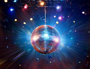Hanging Disco Mirror Ball with Sparkling Lights