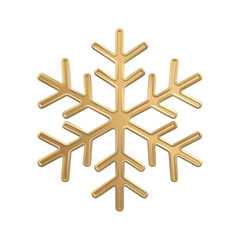 3D gold metallic snowflake
