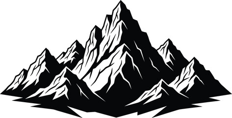 Black and white mountain range vector illustration landscape design eps silhouette