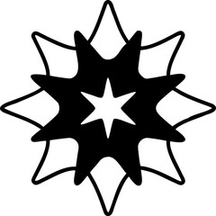 Geometric Starburst Silhouette A Striking Black and White Vector Design for Abstract Art and Graphic Elements