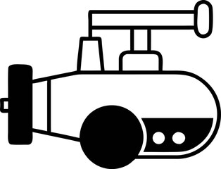 Whimsical Submarine Voyage A Playful Vector Icon for Creative Underwater Explorations and Adventures