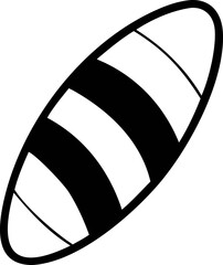 Stylized Surfboard Shape Silhouette Vector Art with Solid Fill Design for Graphics and Crafts