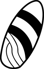 Abstract Oval Shape with Black and White Stripes and Curvy Lines - Minimalist Graphic Design Element for Various Applications