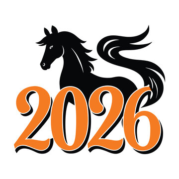 Happy new year 2026 with hourse