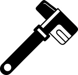 Solid Wrench Head Silhouette Flat Vector Icon for DIY Projects, Maintenance, and Construction Services