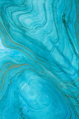 Vibrant Aqua Blue Marble Texture with Organic Swirling Patterns