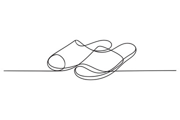 Sandals one line drawing simple flip flops icon vector
