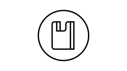 No plastic bag icon animating on white background