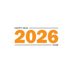 2026 Happy New Year Vector Illustration Template Design, 
