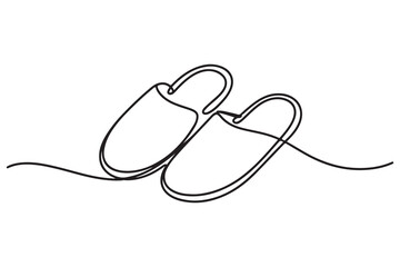 Sandals one line drawing simple flip flops icon vector
