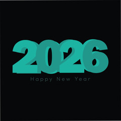 3d art happy new year 2026, black background and color number of 2026, happy new year background, 