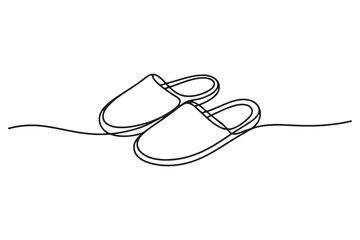 Sandals one line drawing simple flip flops icon vector

