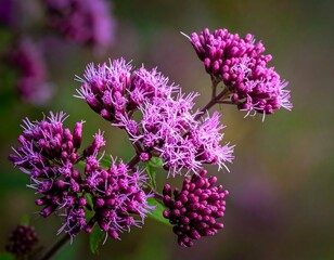 Close-up of vibrant purple wild flowers in soft focus