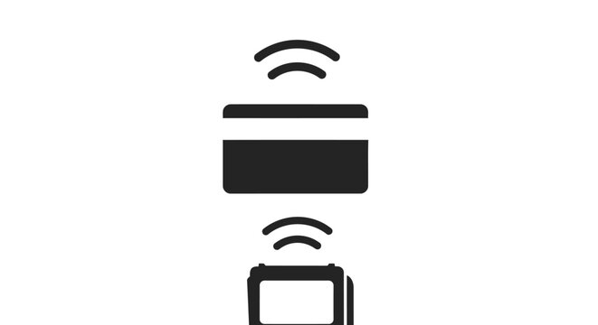 Contactless payment symbol representing secure wireless transactions with credit cards and mobile devices