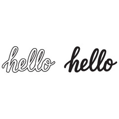 Handwritten "Hello" Text in Two Styles on White
