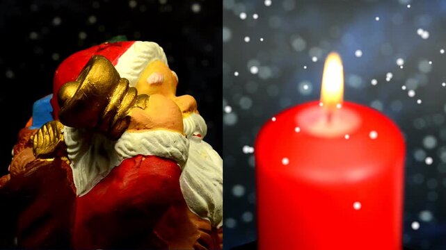 1. Advent first candle is burning with Santa Claus 