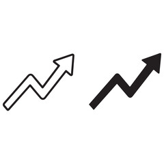 Upward Trend Arrows Outline and Solid Icons