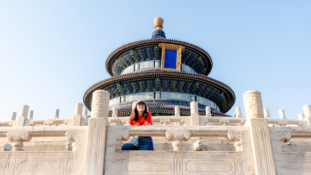 Woman at Temple of Heaven in Beijing, China