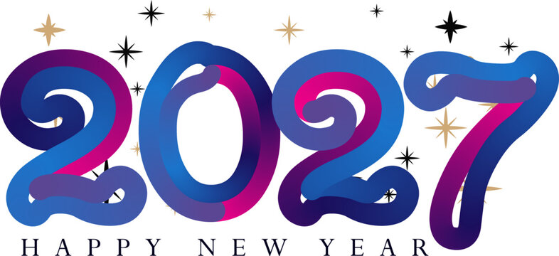 Stylish happy new year 2027 greeting card with elegant typography