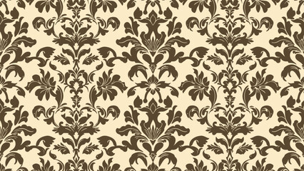 Fototapeta premium Elegant wallpaper with cream floral clusters arranged in harmonious repetition